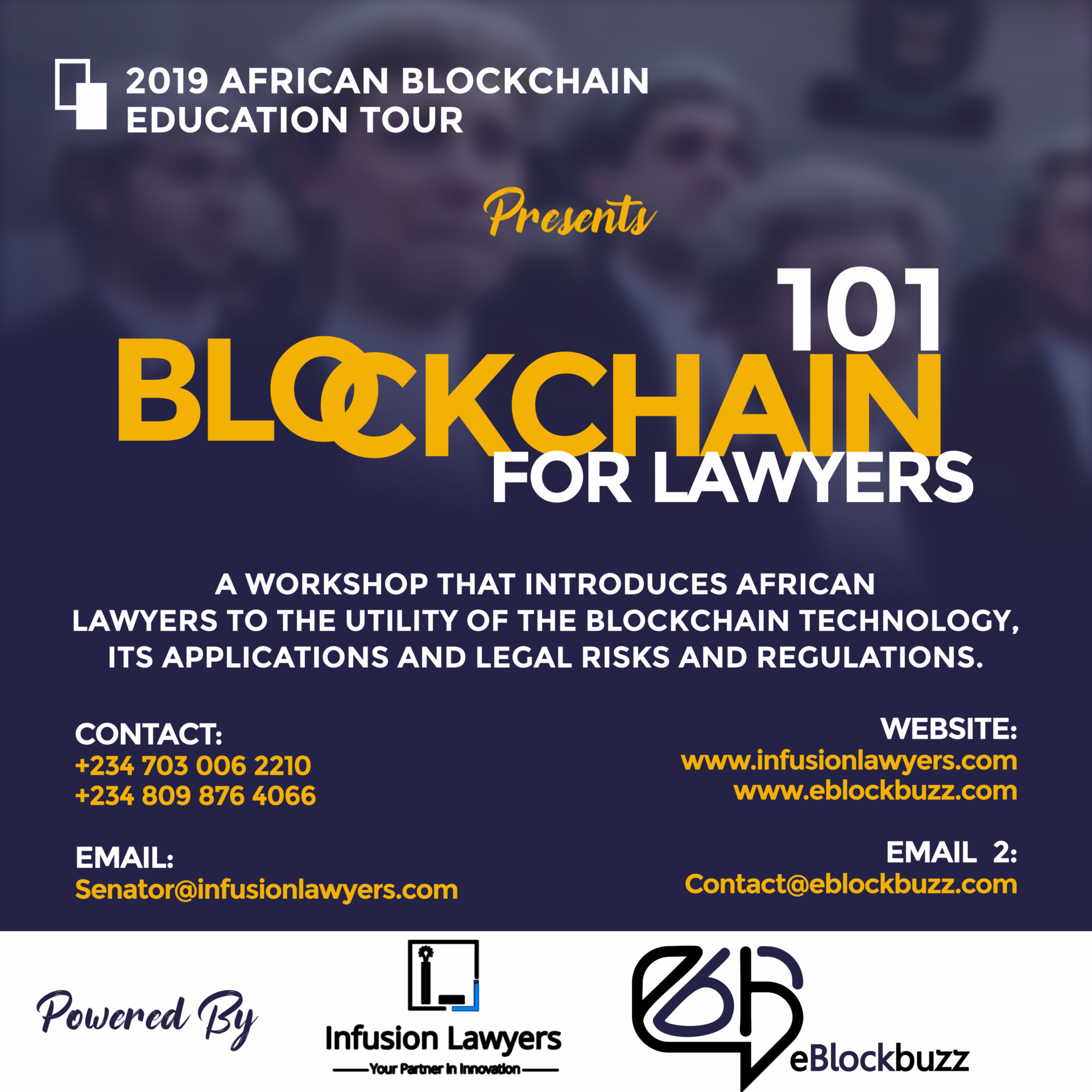 Blockchain for Lawyers 101 debuts in Lagos Friday 5 July 2019; a Must Attend for Lawyers