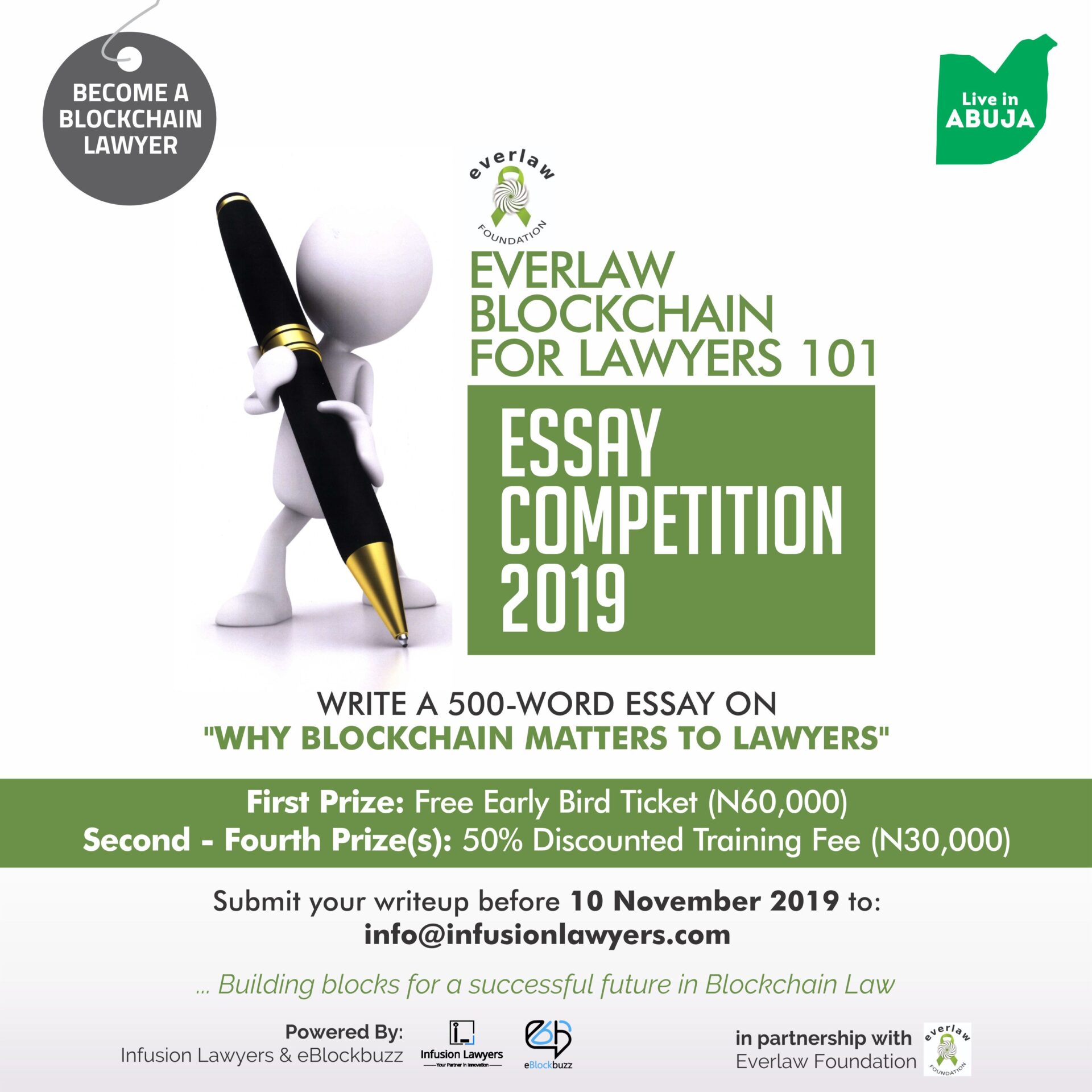 Everlaw Blockchain for Lawyers 101 Essay Competition. Submit entry before 10 Nov 2019.